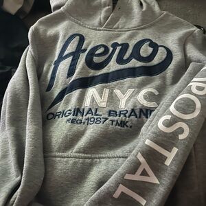 Aeropostale Gray and Blue Hoodie